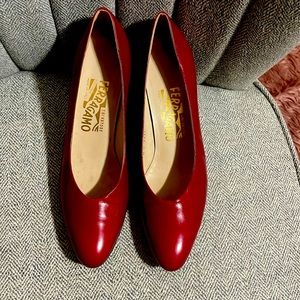 Narrow Salvatore Ferragamo Red Heels